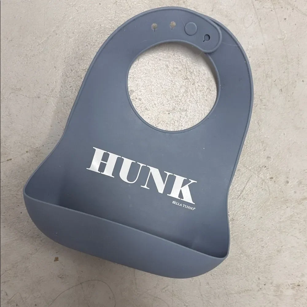 Blue Silicone Baby Bib LIKE NEW Used Once BELLA TUNNO